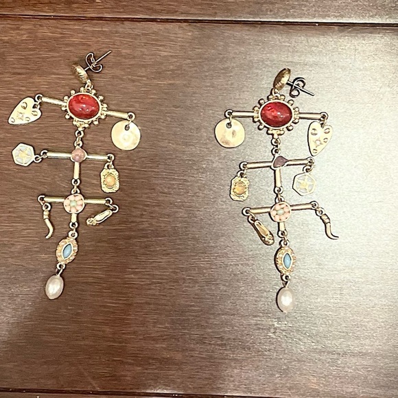 free people maxy charm dangle Gold Earrings in bohemian - Picture 5 of 9